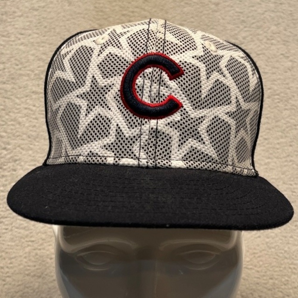 New Era MLB Authentic Chicago Cubs 59FIFTY‎ Fitted Hat Stars Black Size 7
